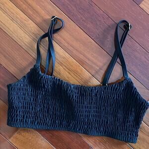 NEW Mosmann Australia Havana Ribbed Black Bikini Swim Top Minimalist Beach Surf